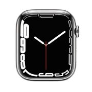 Watch Series 7 Steel Cellular (41mm), Silver, White Sport Band