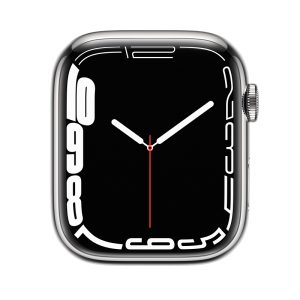 Watch Series 7 Steel Cellular (41mm), Silver, White Sport Band