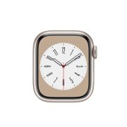 Watch Series 8 Aluminum Cellular (45mm), Starlight, Black Sport Band